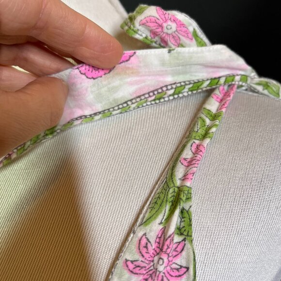 Juliet Dunn Size M? Tie-Shoulder Poppy Dress Button-Front Lined Pockets Cotton - Picture 12 of 16